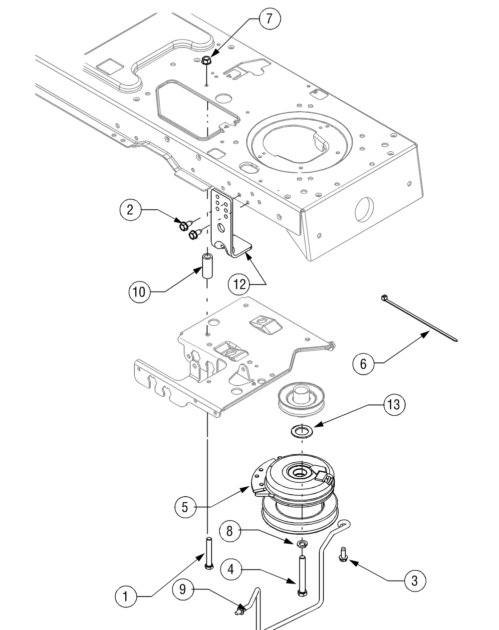 Pto System Diagram and Parts List for LT1040 13AX10CG709-13AX10CG710-13BX10CG710 Cub Cadet Lawn Tractor
